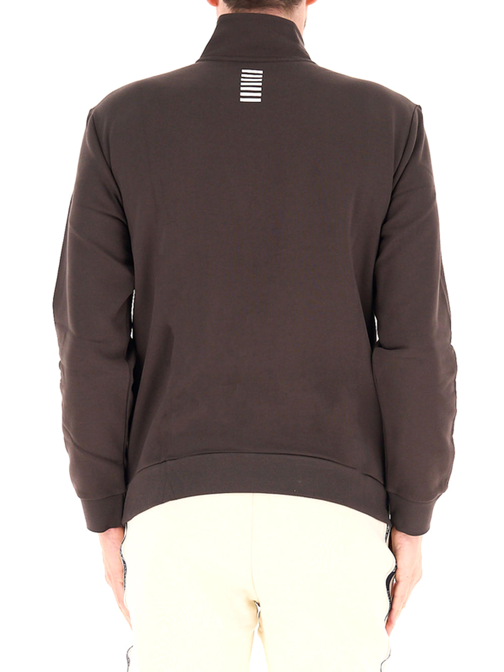 EA7 Felpa Cotone con Collo Montante e Zip a 3/4 Core Identity EA7 - Mulch