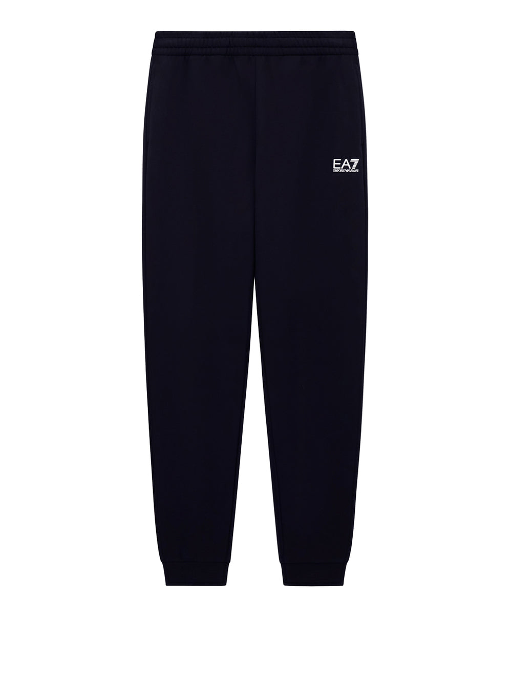 EA7 Jogger Ea7 cotone con coulisse e fondo a costine Core Identity - Nero