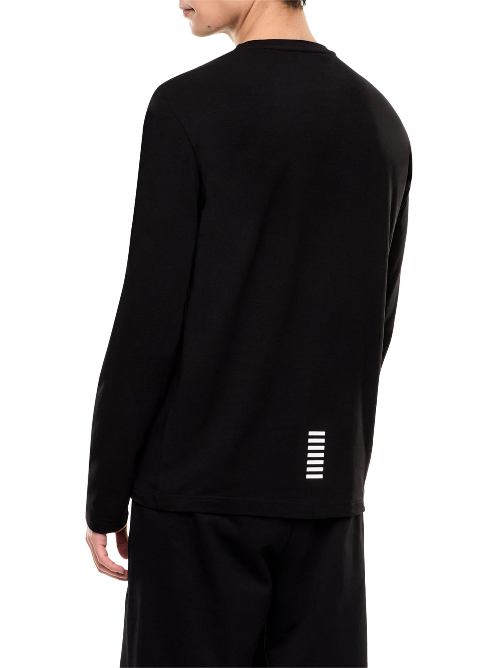 EA7 T-shirt Ea7 Core Identity girocollo a maniche lunghe in cotone - Nero