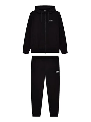 EA7 Tuta Con Cotone Con Cappuccio e Zip Core Identity EA7 - Nero
