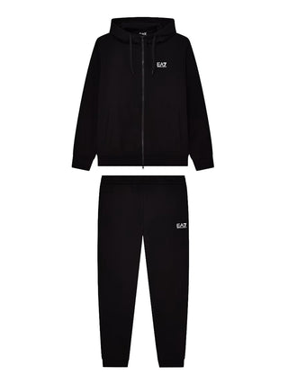 EA7 Tuta Con Cotone Con Cappuccio e Zip Core Identity EA7 - Nero