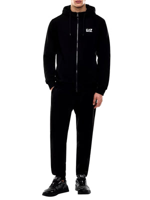 EA7 Tuta Con Cotone Con Cappuccio e Zip Core Identity EA7 - Nero