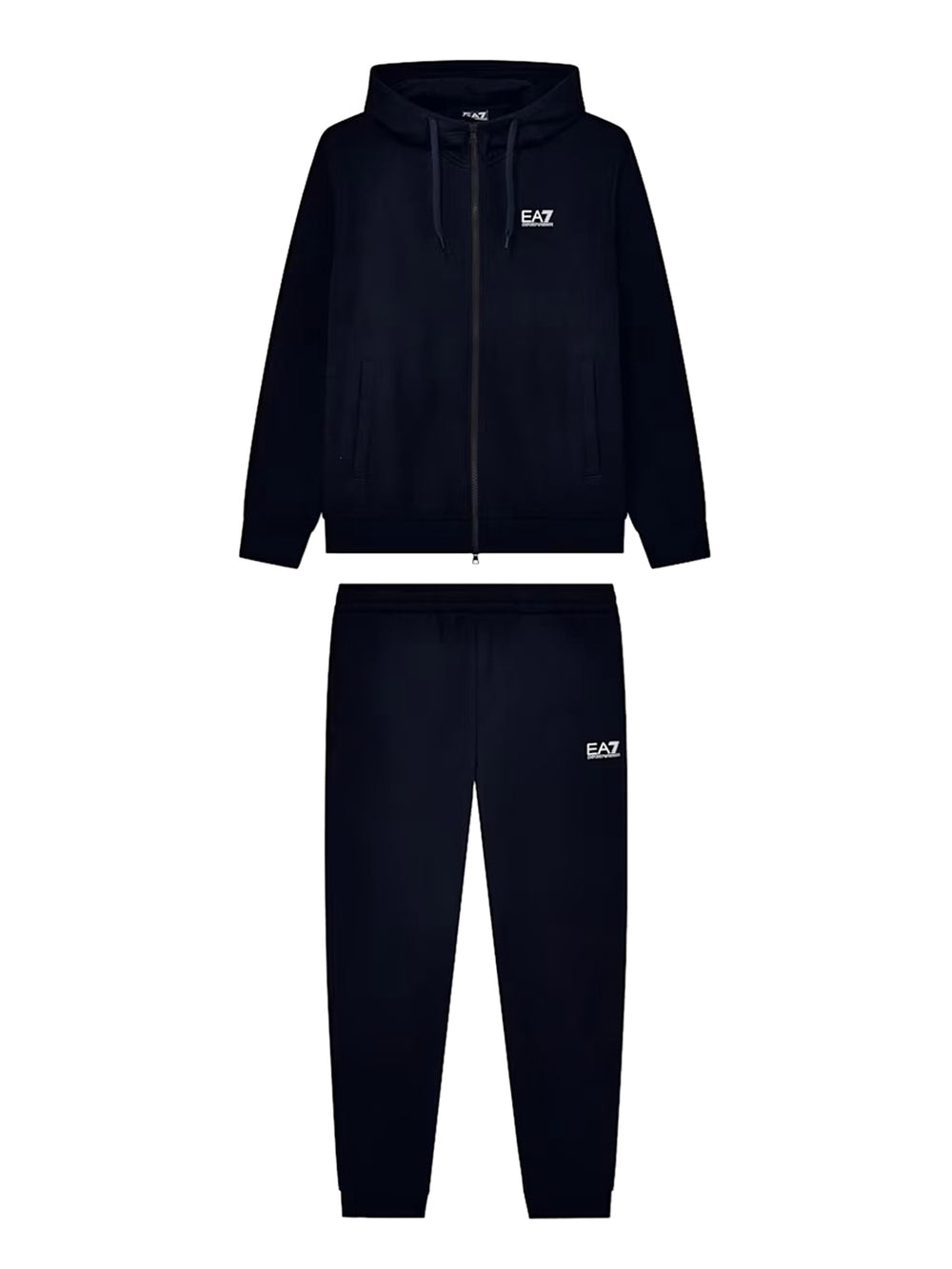 EA7 Tuta Con Cotone Con Cappuccio e Zip Core Identity EA7 - Blu