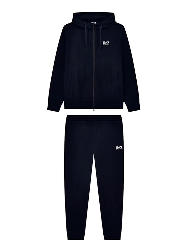 EA7 Tuta Con Cotone Con Cappuccio e Zip Core Identity EA7 - Blu