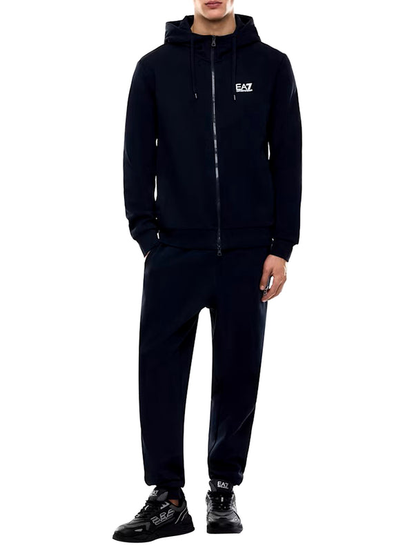 EA7 Tuta Con Cotone Con Cappuccio e Zip Core Identity EA7 - Blu