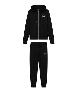 EA7 Tuta Ea7 elasticizzata con cappuccio e zip Tracksuit Nero