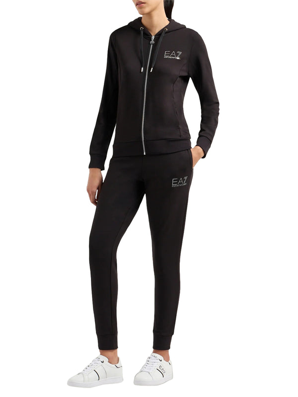 EA7 Tuta Ea7 elasticizzata con cappuccio e zip Tracksuit Nero