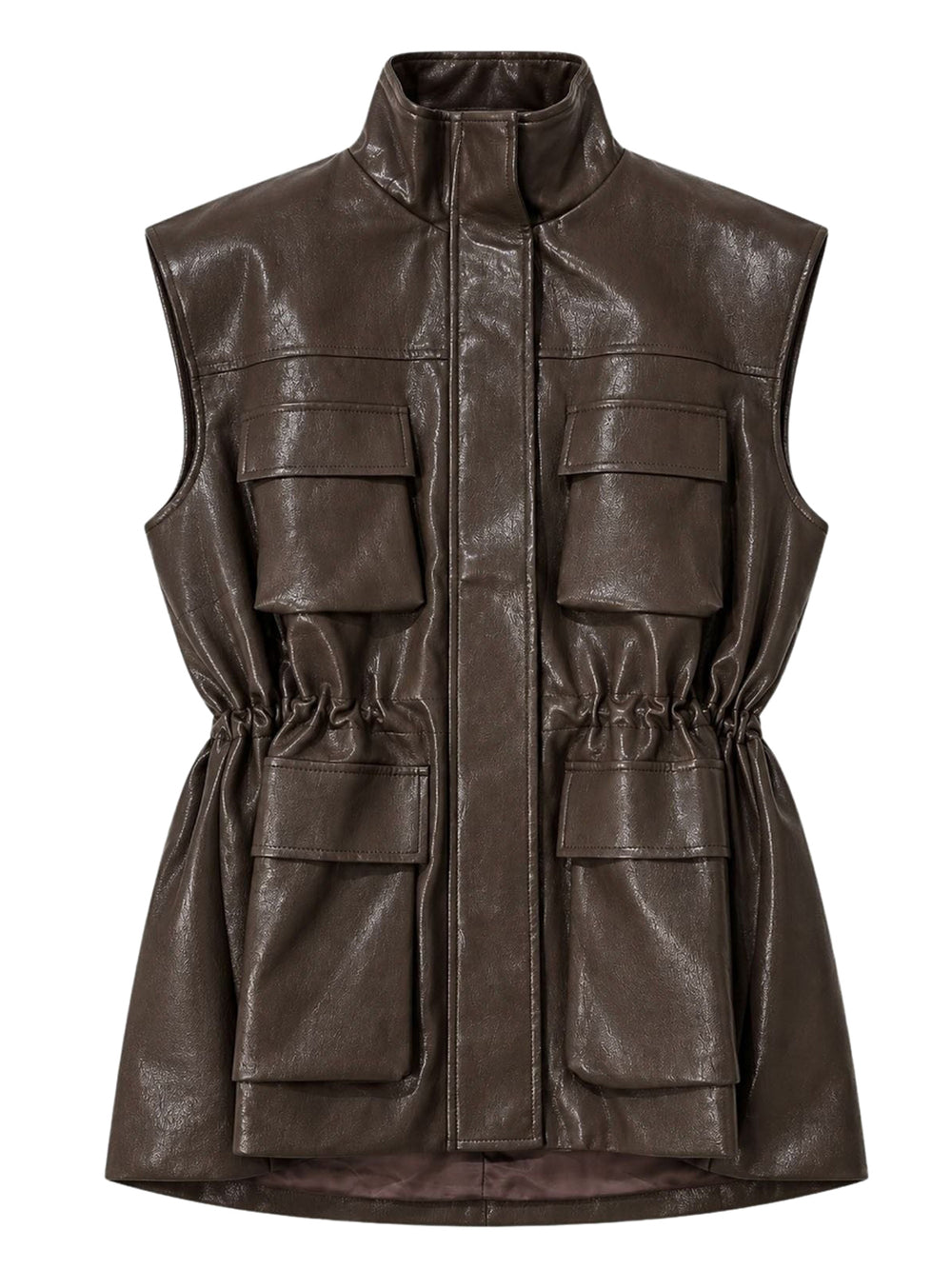 ELEH Gilet In Pelle Eleh - Fango