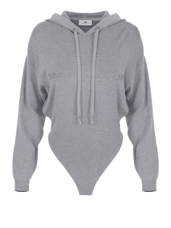 ELISABETTA FRANCHI 1USCITA Body Elisabetta Franchi in Maglia con cappuccio - Grigio melange