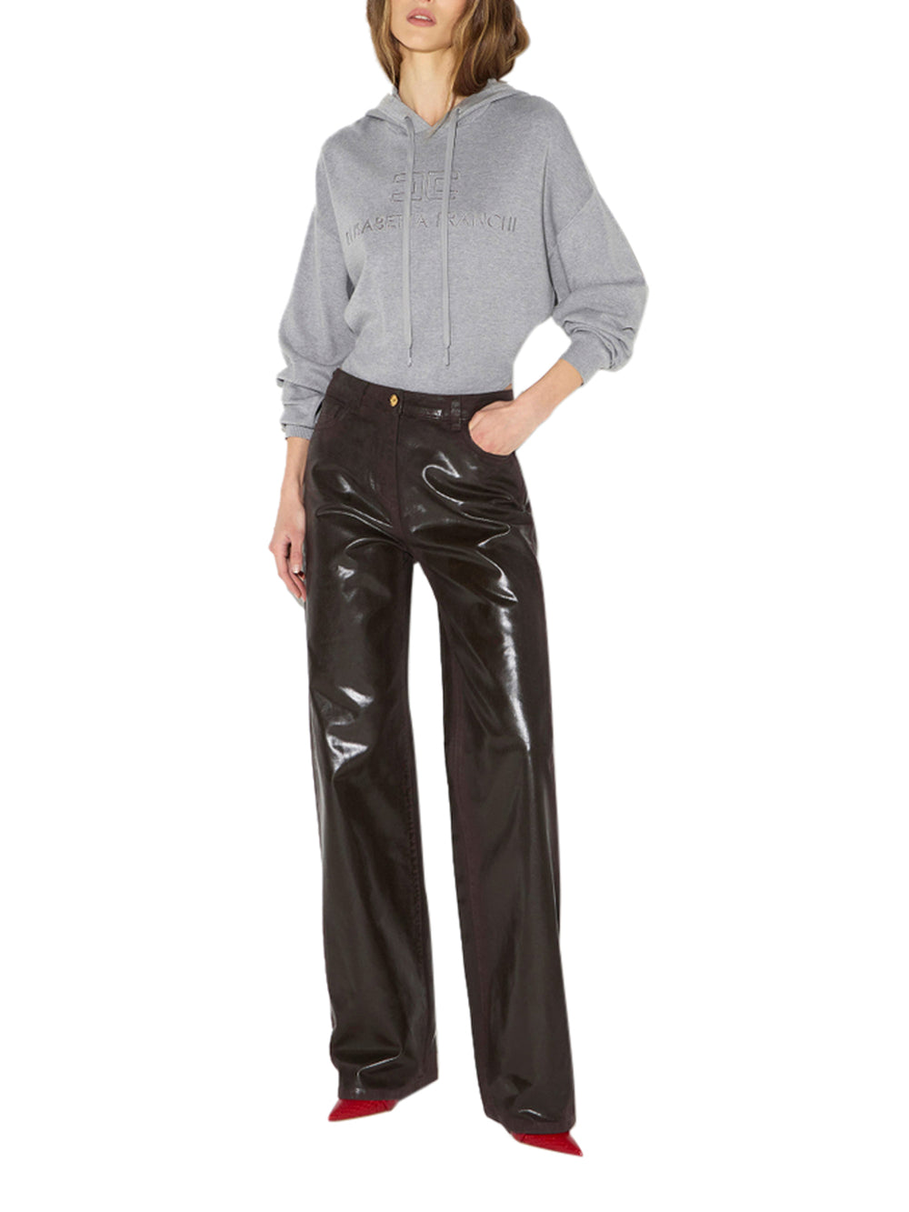 ELISABETTA FRANCHI 1USCITA Body Elisabetta Franchi in Maglia con cappuccio - Grigio melange