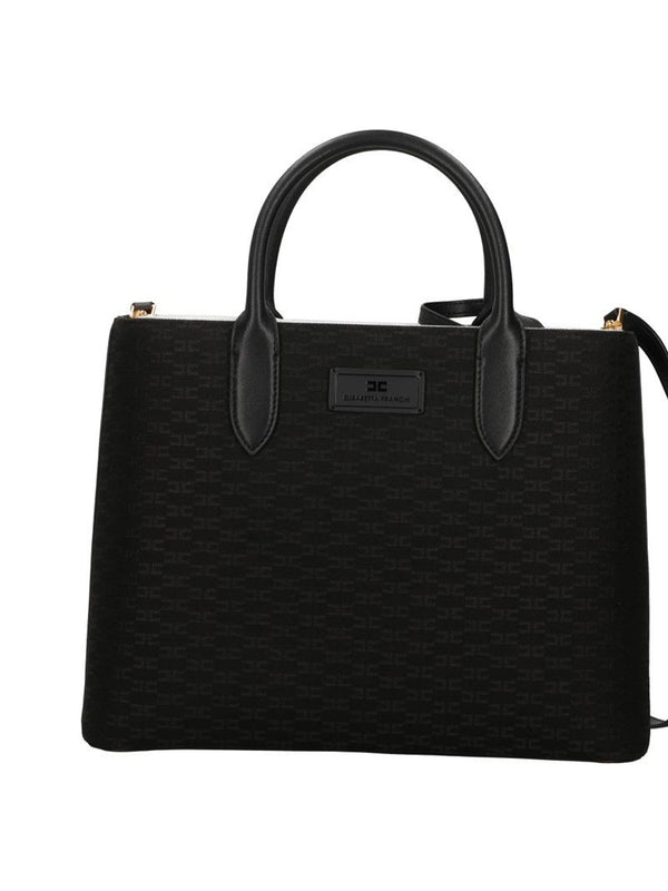 ELISABETTA FRANCHI 1USCITA Borsa A Mano Elisabetta Franchi Logo Frontale Nero