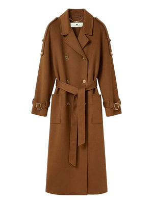 ELISABETTA FRANCHI 1USCITA Cappotto Con Cintura Elisabetta Franchi - Sigaro