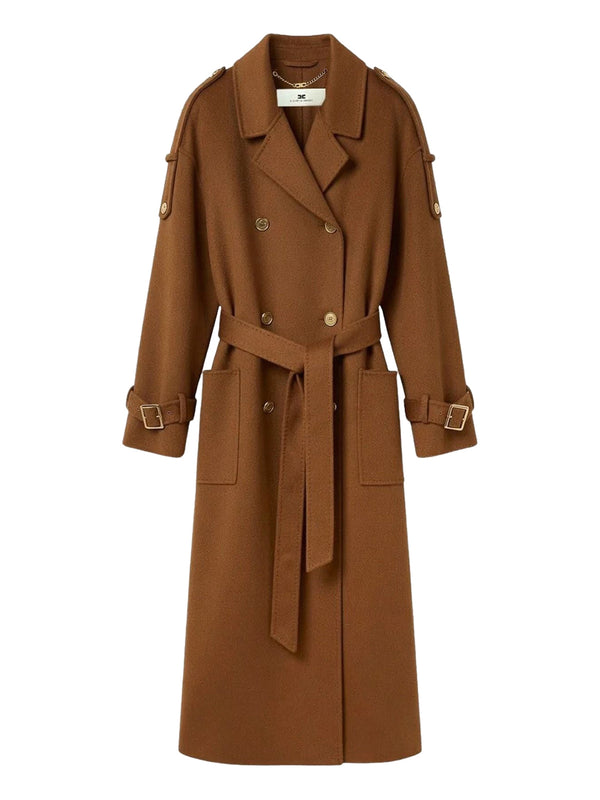 ELISABETTA FRANCHI 1USCITA Cappotto Con Cintura Elisabetta Franchi - Sigaro