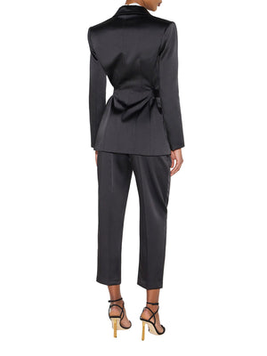 ELISABETTA FRANCHI 1USCITA Giacca Elisabetta Franchi In Raso Stretch Con Cintura Nero