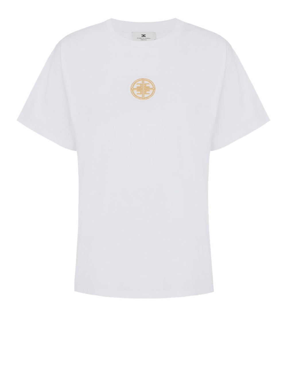 ELISABETTA FRANCHI 1USCITA T-Shirt Elisabetta Franchi In Jersey Con Logo Gioiello Gesso