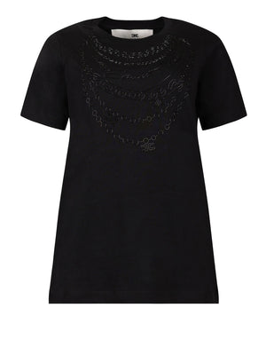 ELISABETTA FRANCHI 1USCITA T-Shirt Goffrata Elisabetta Franchi Nero