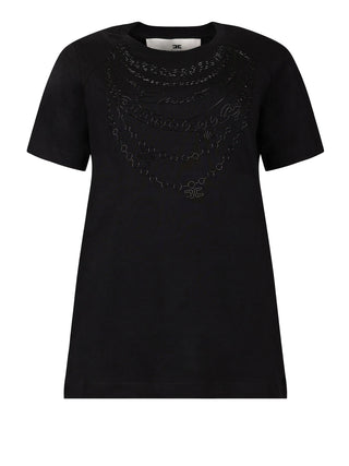 ELISABETTA FRANCHI 1USCITA T-Shirt Goffrata Elisabetta Franchi Nero