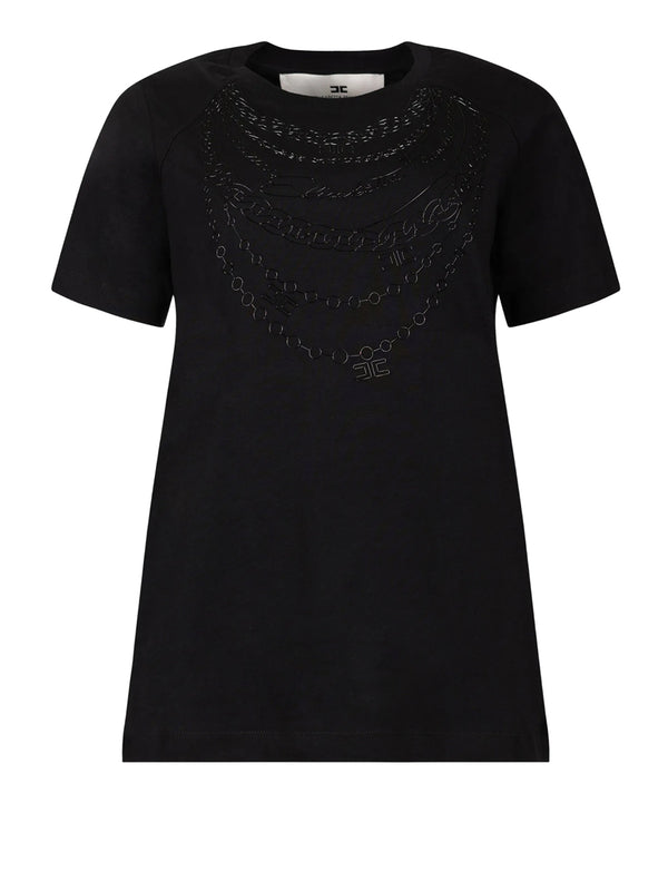 ELISABETTA FRANCHI 1USCITA T-Shirt Goffrata Elisabetta Franchi Nero