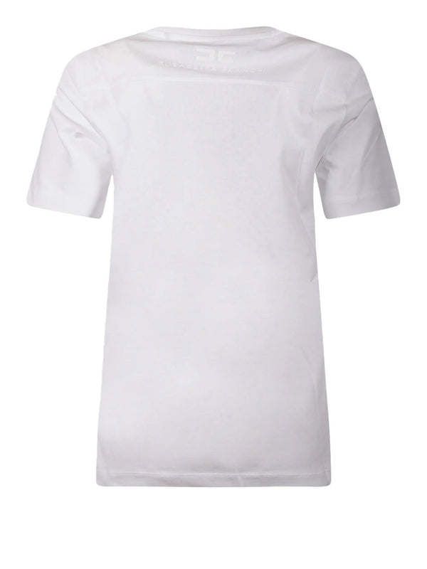ELISABETTA FRANCHI 1USCITA T-Shirt Goffrata Elisabetta Franchi Gesso
