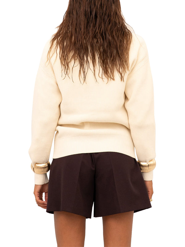 ELISABETTA FRANCHI 1USCITA Cardigan Elisabetta Franchi in Maglia con Bottoni Gioielli - Burro