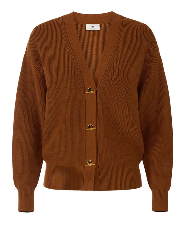 ELISABETTA FRANCHI 1USCITA Cardigan Elisabetta Franchi Con Bottoni Marrone