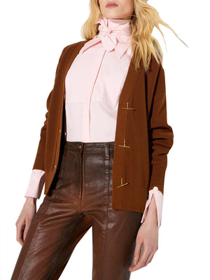 ELISABETTA FRANCHI 1USCITA Cardigan Elisabetta Franchi Con Bottoni Marrone