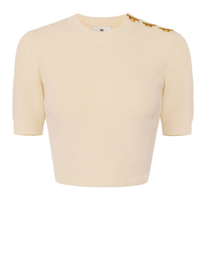 ELISABETTA FRANCHI 1USCITA Maglia Elisabetta Franchi Con Dettagli Gioiello Burro