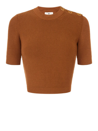 ELISABETTA FRANCHI 1USCITA Maglia Elisabetta Franchi Con Dettagli Gioiello Sigaro