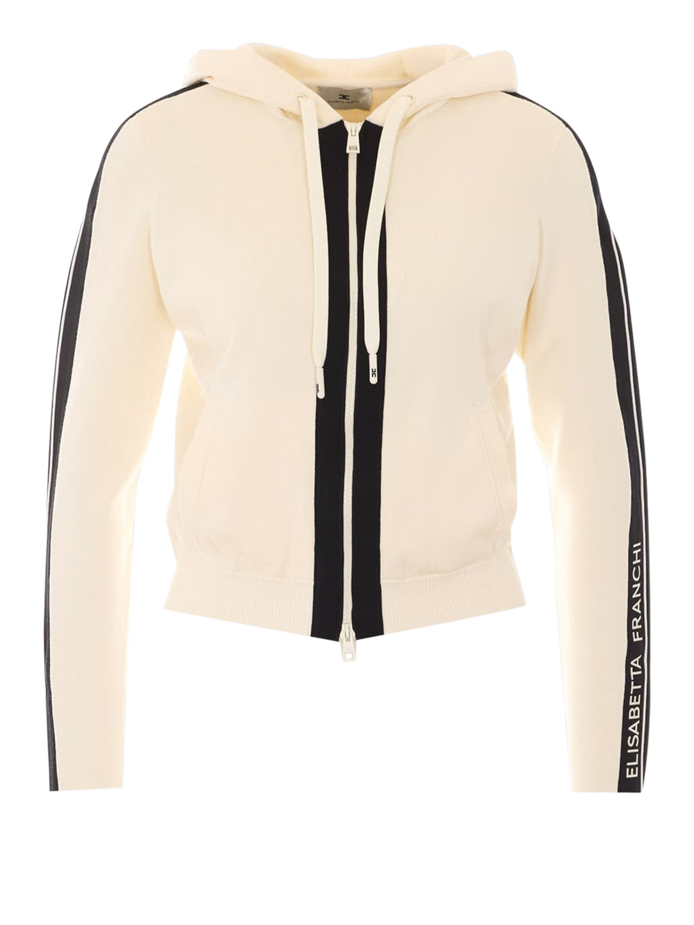 ELISABETTA FRANCHI 1USCITA Felpa Elisabetta Franchi in Maglia bicolore - Burro/Nero