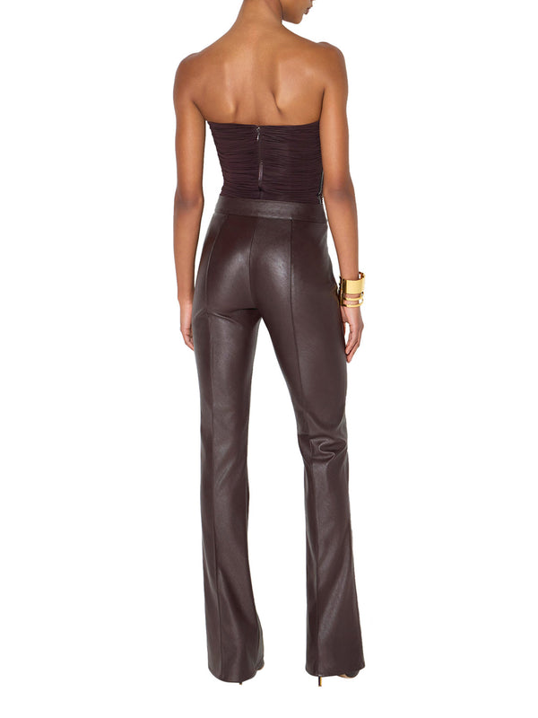 ELISABETTA FRANCHI 1USCITA Elisabetta Franchi Pantalone Con Nervature - Dark Chocolate