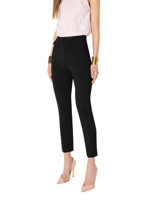 ELISABETTA FRANCHI 1USCITA Pantalone In Doppio Crêpe Stretch - Nero