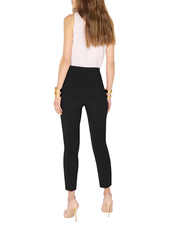 ELISABETTA FRANCHI 1USCITA Pantalone In Doppio Crêpe Stretch - Nero