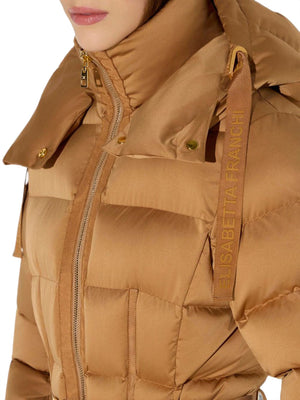ELISABETTA FRANCHI 1USCITA Giubbotto Imbottito Con Cintura Elisabetta Franchi - Daino