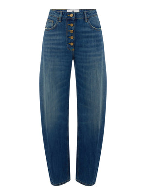 ELISABETTA FRANCHI 1USCITA Jeans Balloon Elisabetta Franchi Con Bottoni Gioiello Denim