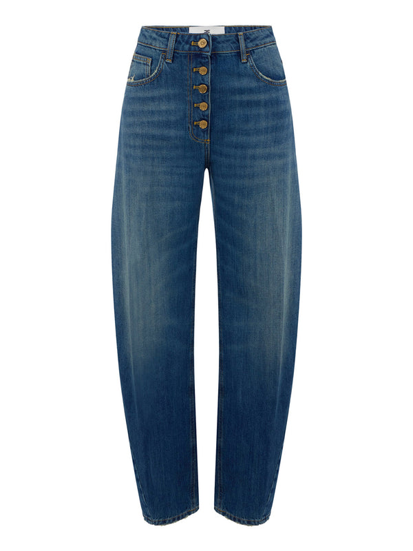 ELISABETTA FRANCHI 1USCITA Jeans Balloon Elisabetta Franchi Con Bottoni Gioiello Denim