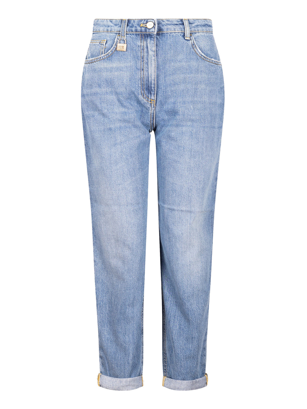 ELISABETTA FRANCHI 1USCITA Jeans Elisabetta Franchi Con Risvolto E Placca Logo Denim