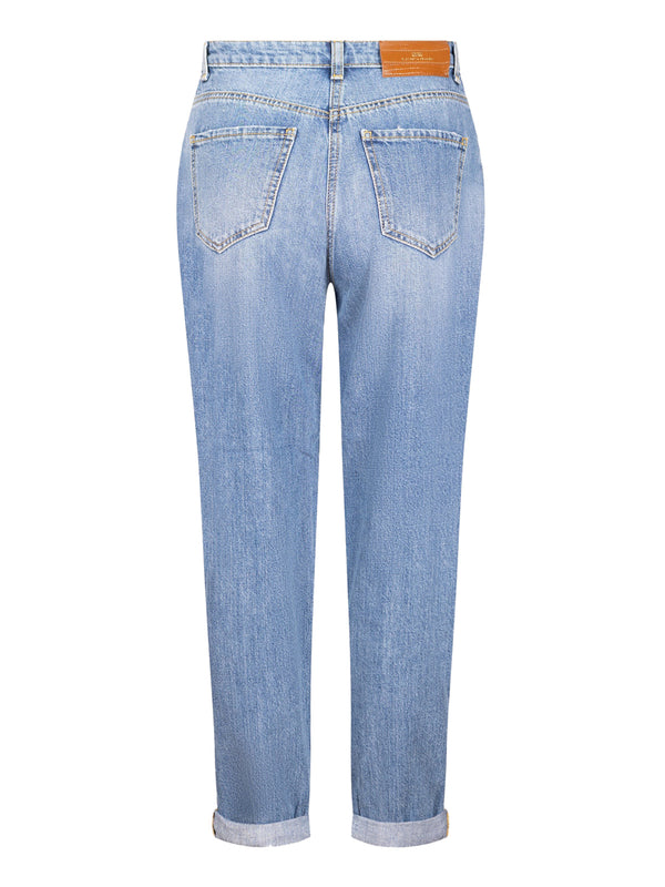 ELISABETTA FRANCHI 1USCITA Jeans Elisabetta Franchi Con Risvolto E Placca Logo Denim