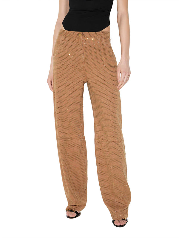 ELISABETTA FRANCHI 1USCITA Jeans Balloon Elisabetta Franchi In Denim Con Strass - Daino