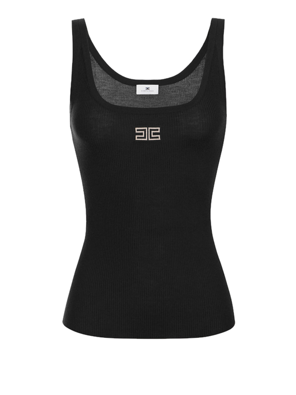 ELISABETTA FRANCHI 1USCITA Canotta Elisabetta Franchi in Maglia a Costine - Nero/Burro