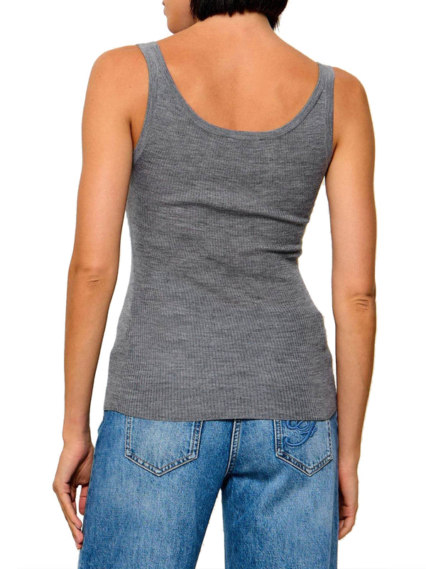 ELISABETTA FRANCHI 1USCITA Top Elisabetta Franchi Logo Frontale Grigio