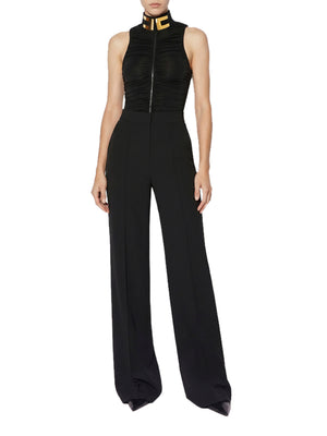 ELISABETTA FRANCHI 2USCITA Body Elisabetta Franchi in Jersey Stretch con Collo Gioiello - Nero