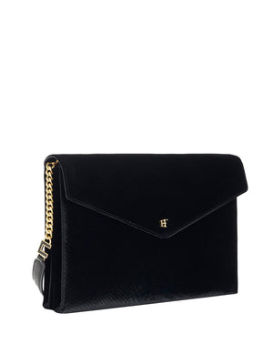 ELISABETTA FRANCHI 2USCITA Borsa a Mano Realizzata In Velluto Con Texture Effetto Coccodrillo Elisabetta Franchi - Nero