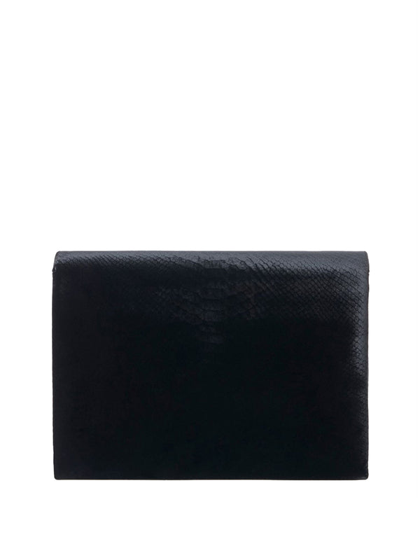 ELISABETTA FRANCHI 2USCITA Borsa a Mano Realizzata In Velluto Con Texture Effetto Coccodrillo Elisabetta Franchi - Nero