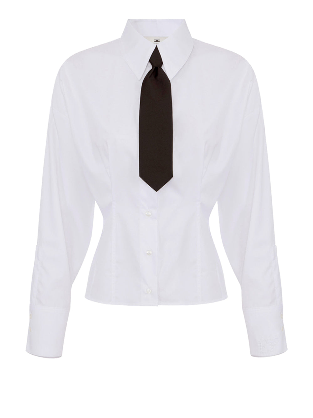 ELISABETTA FRANCHI 2USCITA Elisabetta Franchi Camicia in Popeline con Caravattino - Bianco