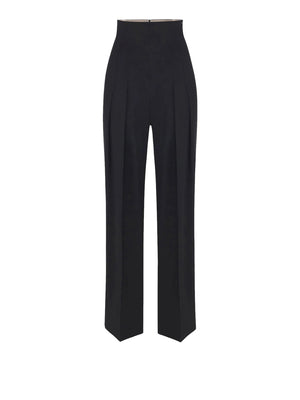 ELISABETTA FRANCHI 2USCITA Pantaloni In Gabardina Fluida Elisabetta Franchi - Nero