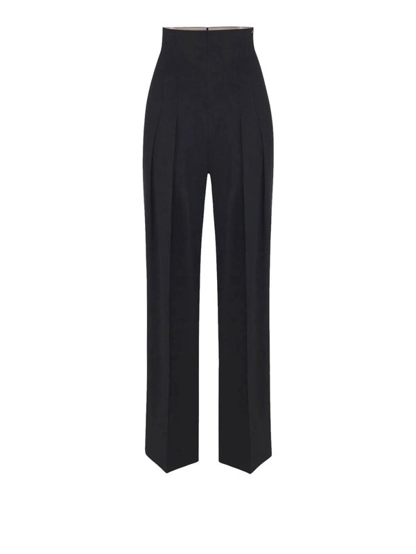 ELISABETTA FRANCHI 2USCITA Pantaloni In Gabardina Fluida Elisabetta Franchi - Nero