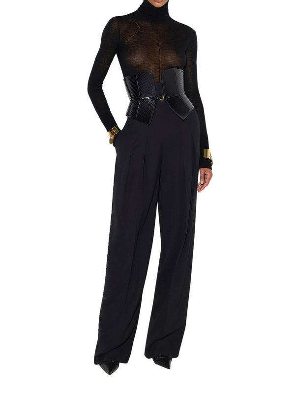 ELISABETTA FRANCHI 2USCITA Pantaloni In Gabardina Fluida Elisabetta Franchi - Nero