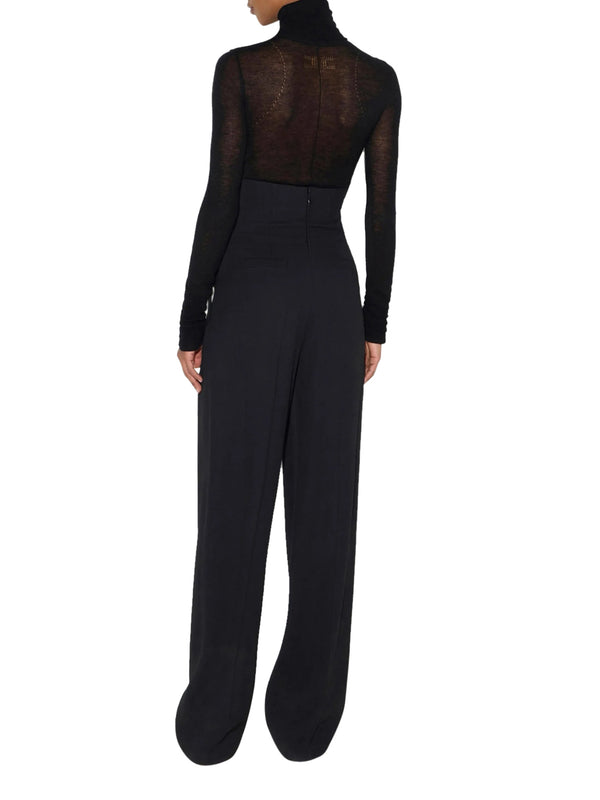ELISABETTA FRANCHI 2USCITA Pantaloni In Gabardina Fluida Elisabetta Franchi - Nero
