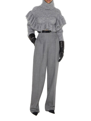 ELISABETTA FRANCHI 2USCITA Pantaloni Elisabetta Franchi in Lana - Grigio Melange