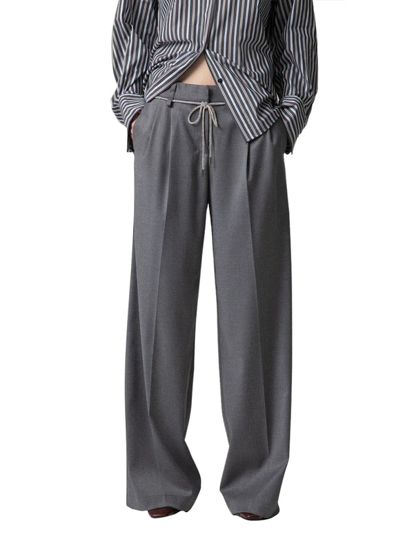 GAELLE PARIS Pantalone Loose Con Pinces Gaelle Paris - Grigio